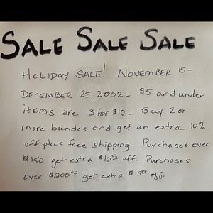 🎄🎄HOLIDAY SALE!! 11/15/20 thru 12/25/20!!!! 🎄🎄